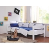 Roupa de cama infantil azul e branco