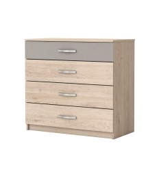 Cómoda bicolor com 4 gavetas