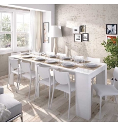 Mesa extensível com 5 posições. Mesa adaptável. De escrivaninha para mesa de 2 a 10 comensais. Ideal para convidados.