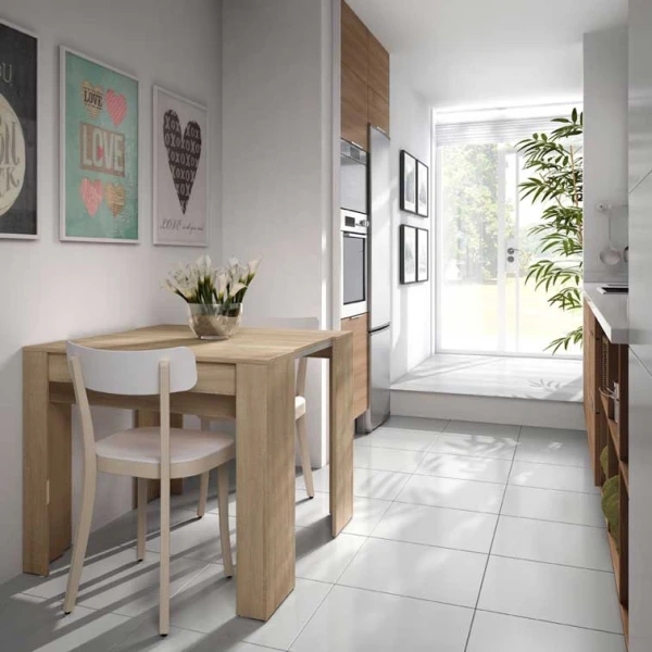 Mesa adaptável com 5 posições. Até 10 comensais. Mesa extensível para convidados. Prática e funcional.