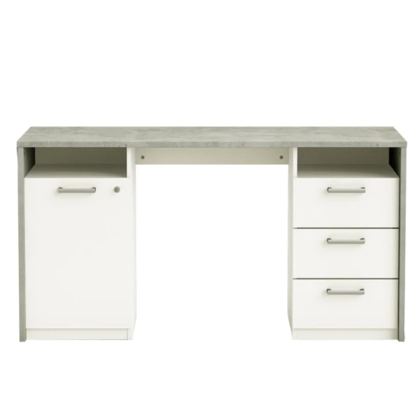 Secretária Juvenil  Com Gavetas E Prateleira