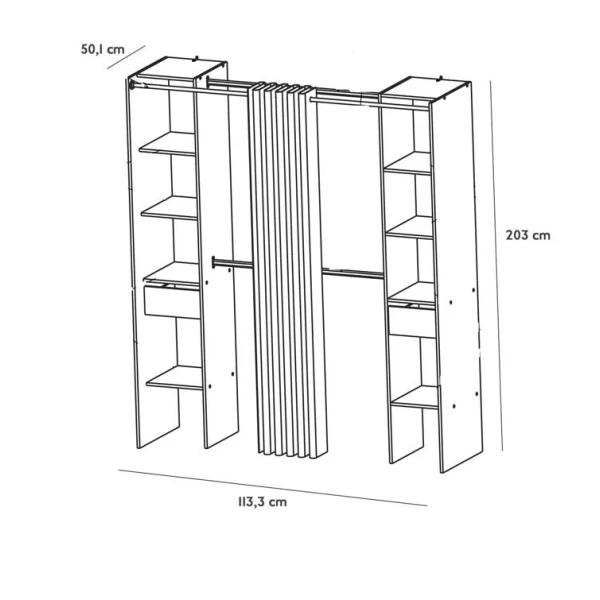 Roupeiro Duplo Para Casais Com Cortinas