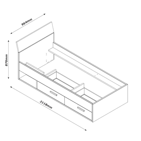 Cama De Solteiro Com Gavetas