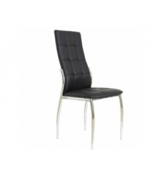 Cadeira De Jantar De Couro Preto