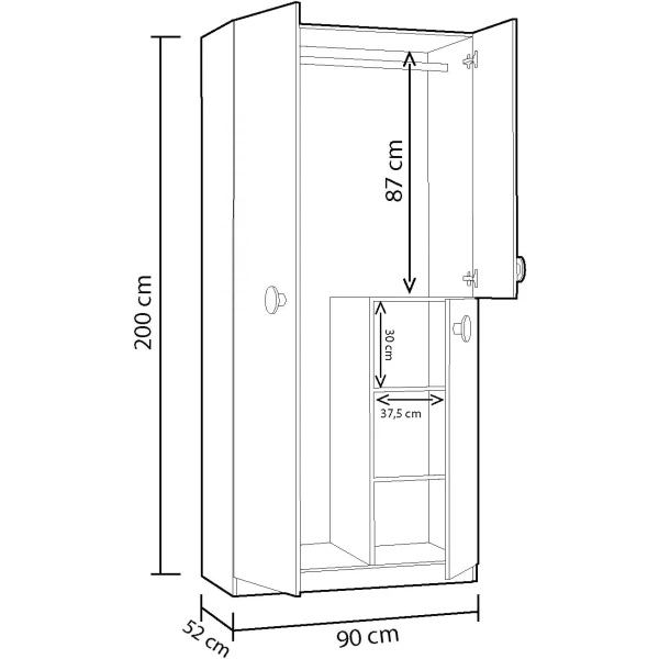 Roupeiro Com Portas E Gavetas