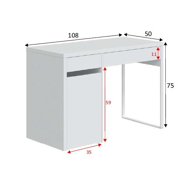 Escrivaninha Com Gavetas E Prateleira