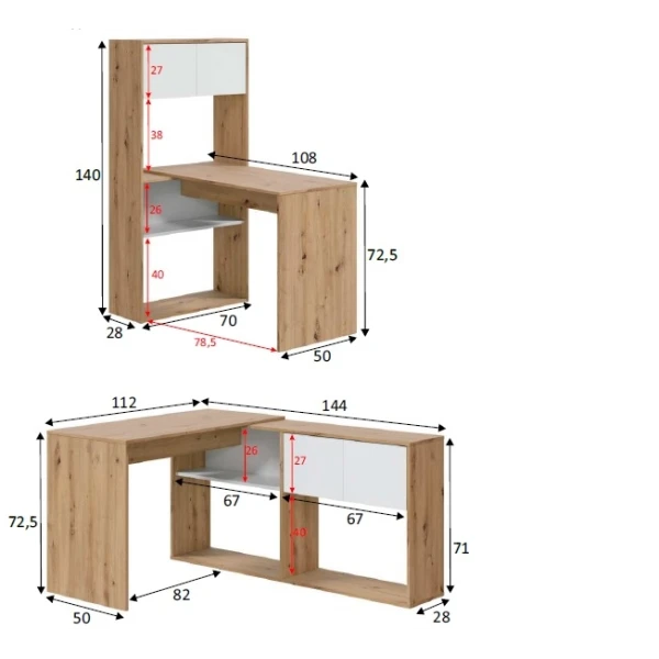 Mesa Com Prateleiras E Portas