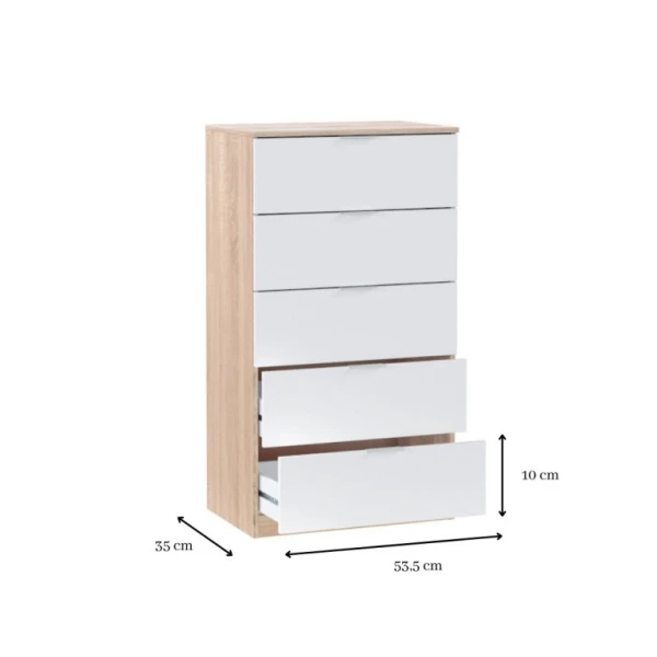 Cómoda Alta 5 Gavetas