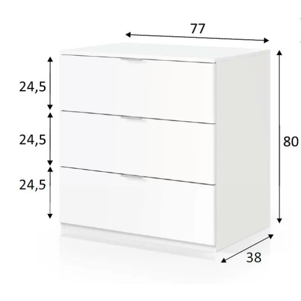 Cómoda Com 3 Gavetas