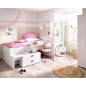 CAMA COMPACTA JUVENIL CON ESCRITORIO Y CAJONES DALILA