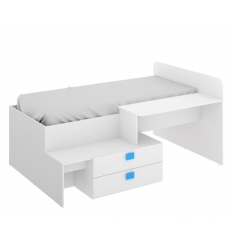CAMA COMPACTA JUVENIL CON ESCRITORIO Y CAJONES DALILA