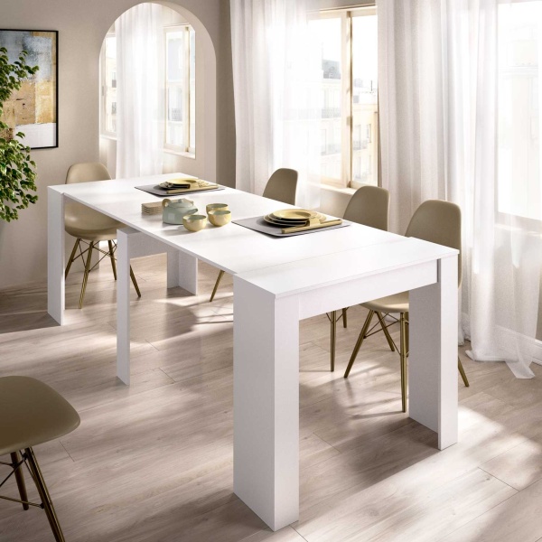 Mesa extensível com 5 posições. Mesa adaptável. De escrivaninha para mesa de 2 a 10 comensais. Ideal para convidados.