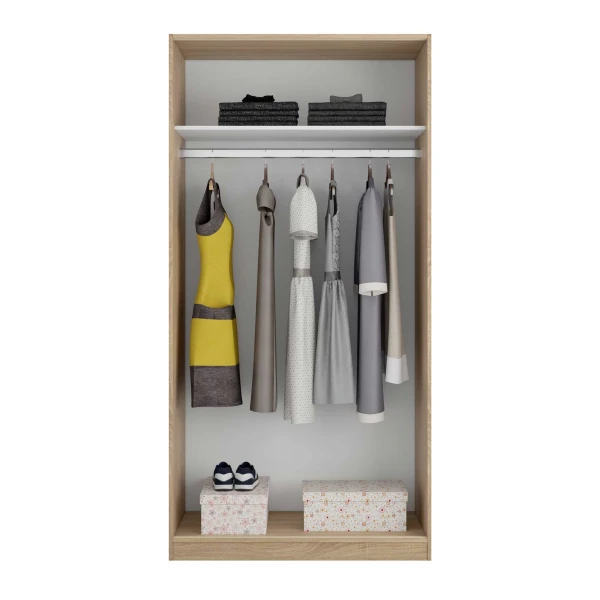 Guarda-roupa de madeira natural