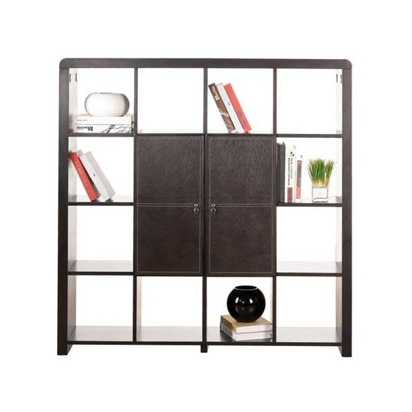 estante madeira maciça e pele