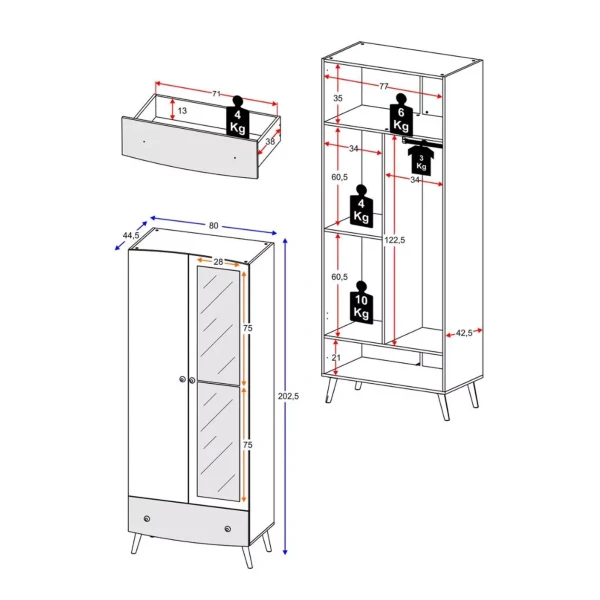 Armário infantil 80 cm