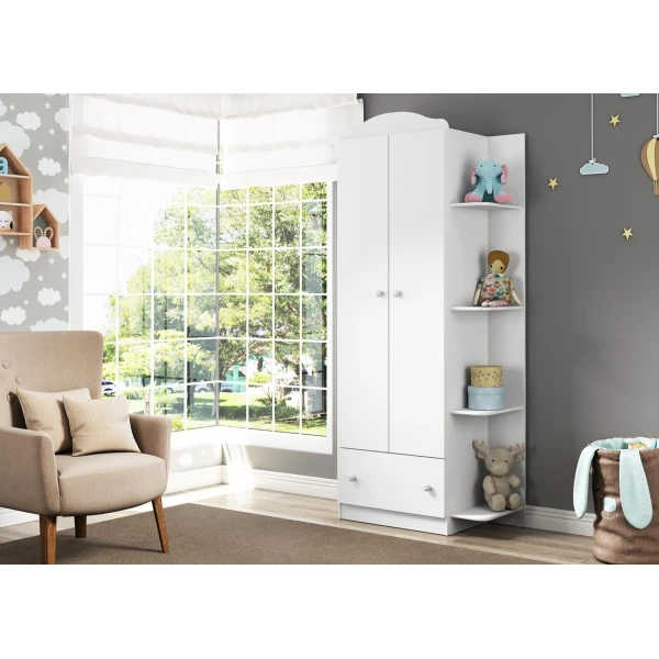 Guarda-roupa infantil com estante