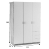 GUARDA-ROUPA 3 PORTAS E 3 GAVETAS NINE