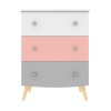 CÓMODA INFANTIL BRANCO, CINZA E ROSA RINGO