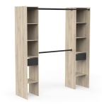 Vestidor Bastet Plus Vicawu sem cortina, visão total de cabideiro e prateleiras