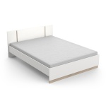 Cama com Design Minimalista Nord, estrutura de madeira acabamento carvalho, estilo nórdico