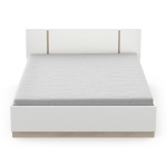 Cama com Design Minimalista Nord, estrutura de madeira acabamento carvalho, estilo nórdico