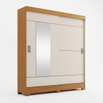 Guarda-roupa com portas de correr, espelho e gavetas. 163 x 48,5 x 200 cm