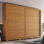 Roupeiro portas de correr Genius em carvalho canela, design moderno e grande capacidade