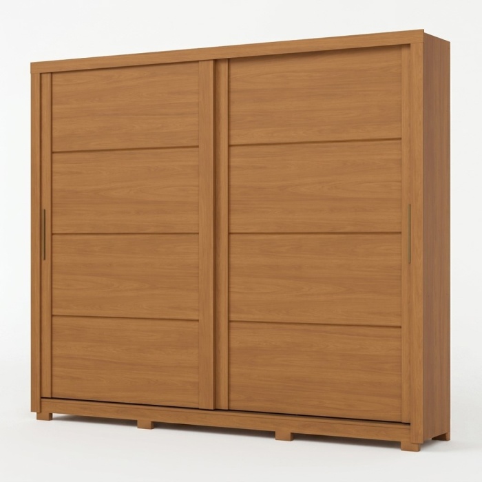 Roupeiro portas de correr Rufus em madeira, design minimalista e grande capacidade