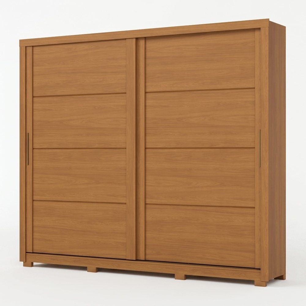 Roupeiro portas de correr Rufus em madeira, design minimalista e grande capacidade