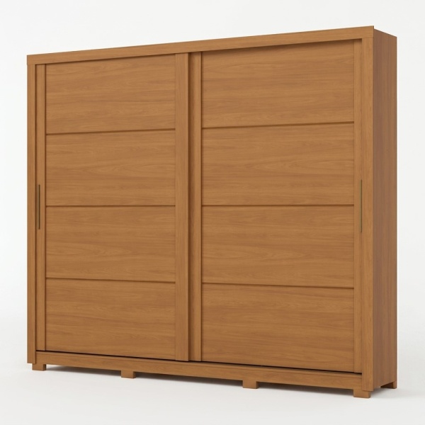 Roupeiro portas de correr Rufus em madeira, design minimalista e grande capacidade